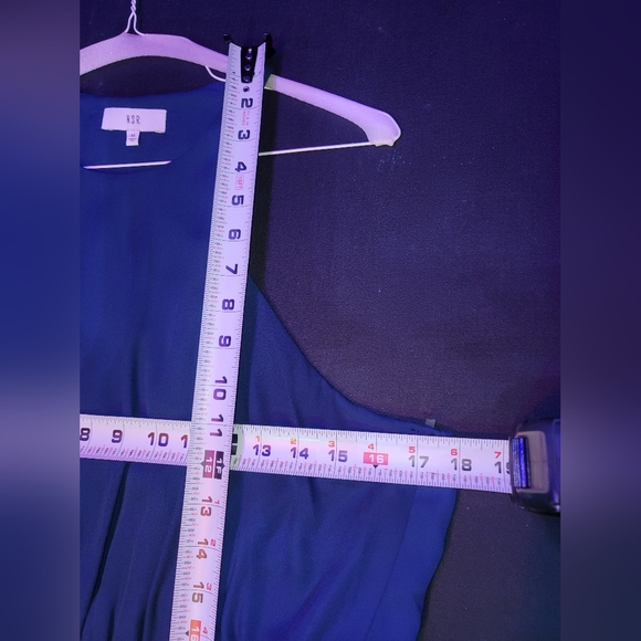 NSR Women's Blue 100% Polyester Halter Neck Sleeveless Long Maxi Dress Size XL - Picture 12 of 12
